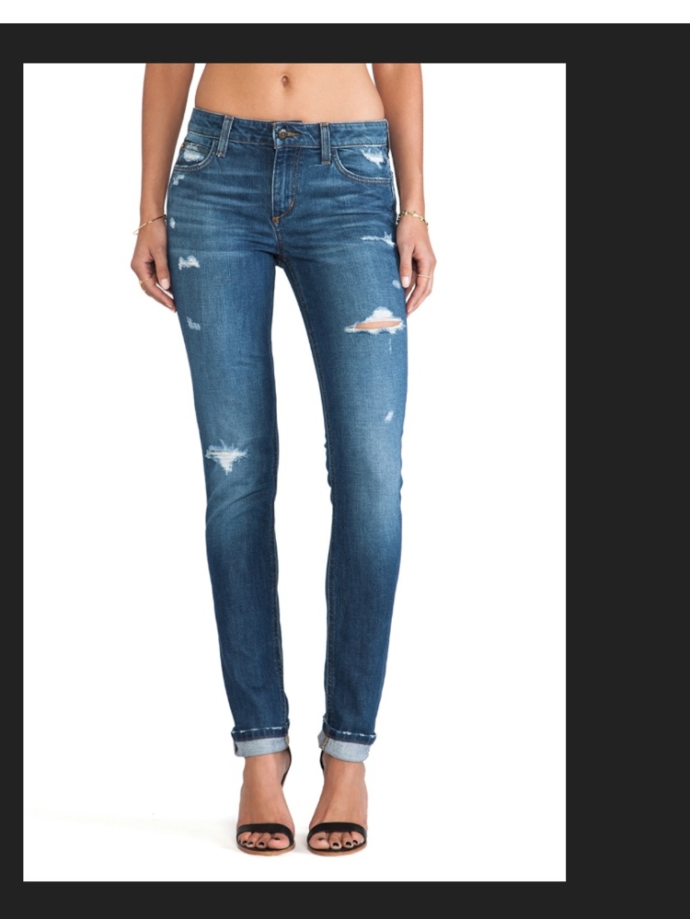 Joe’s Jeans The Skinny in Sloane Destroyed Cropped Ankle Jeans Size 29